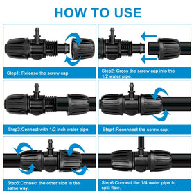 Anwenk barbed fitting set is ideal for patios, beds, and small farms.
