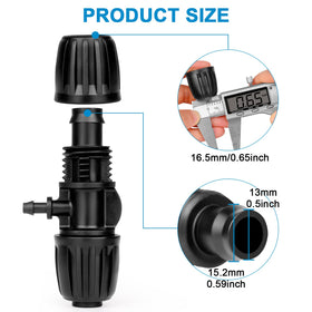 Anwenk barbed tee fitting is easy to install without glue or clamps.