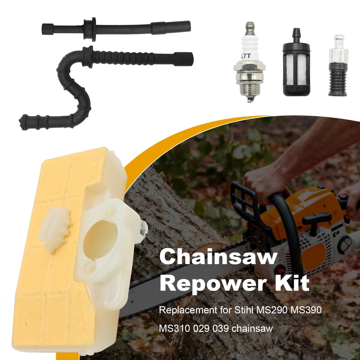 Anxingo Repower Kit compatibility check image shows fit for MS290 MS390 MS310.