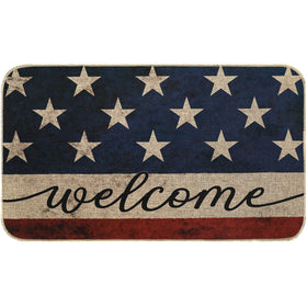 AnyDesign Patriotic Welcome Doormat for front door adds festive charm and dirt control.