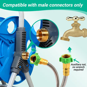 AnyEasy hose uses brass fittings for a tighter faucet seal and fewer leaks.