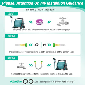 AnyEasy kit includes PTFE tape and rubber washers to help seal connections.