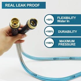 AnyEasy protective stainless steel cover over the hose