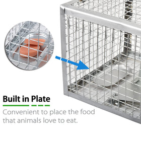 Anyhall live trap with a larger trigger plate suits indoor/outdoor use.