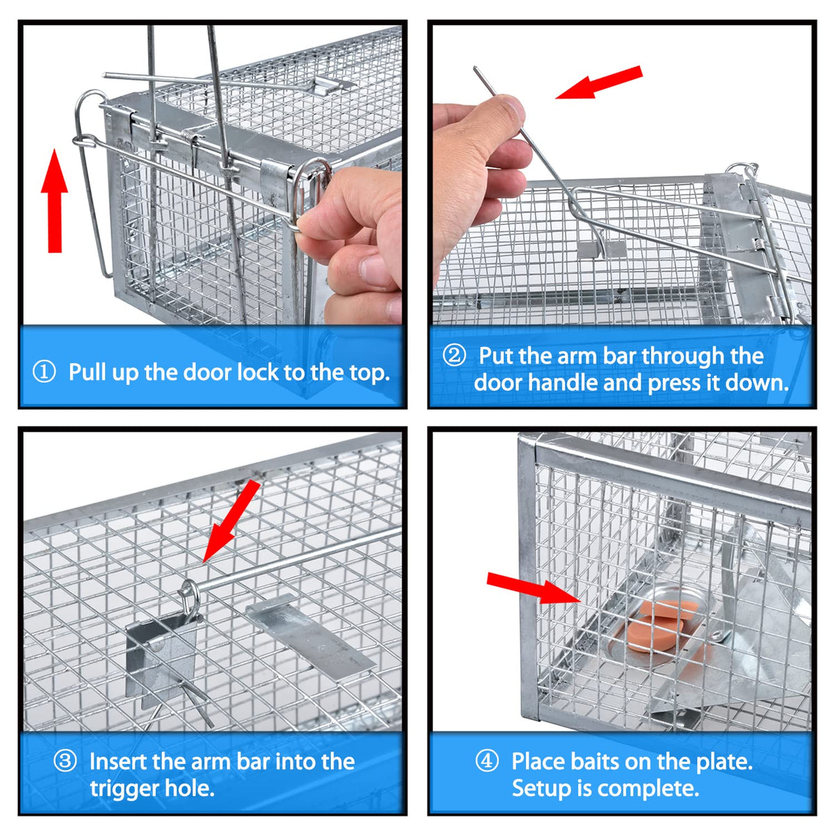 Anyhall cage trap is easy to clean and reusable.