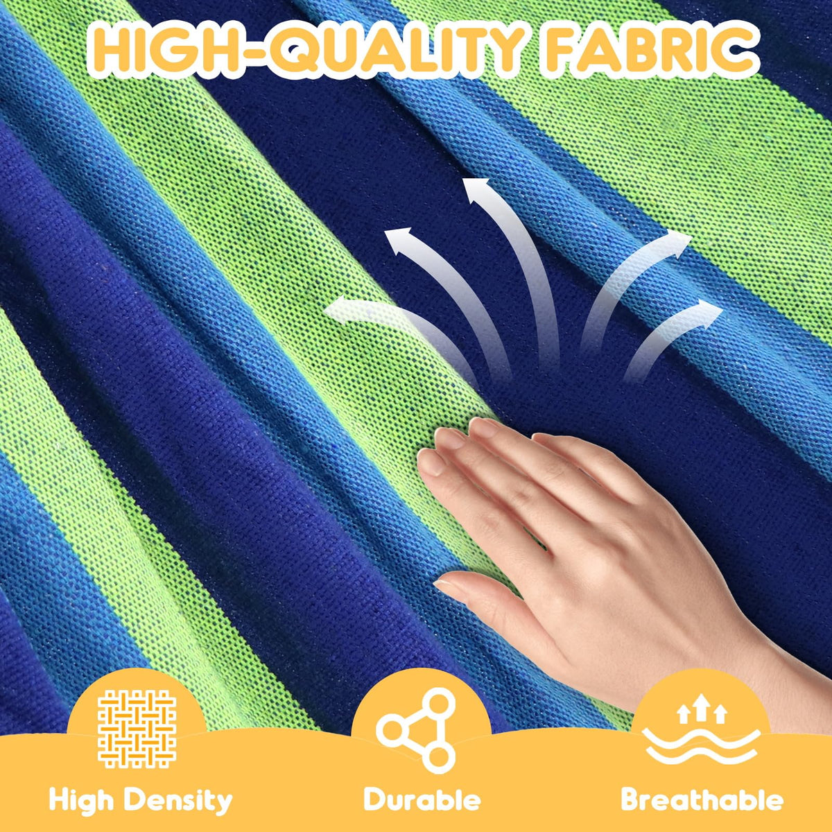ANYOO cotton hammock with portable storage bag ready for travel and campsite organization