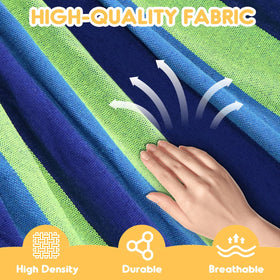 ANYOO cotton hammock with portable storage bag ready for travel and campsite organization