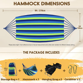 ANYOO cotton hammock straps and carabiners enable quick, tree-friendly setup and secure support