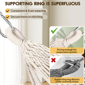 ANYOO hammock supports up to 660 lbs for versatile indoor or outdoor use.