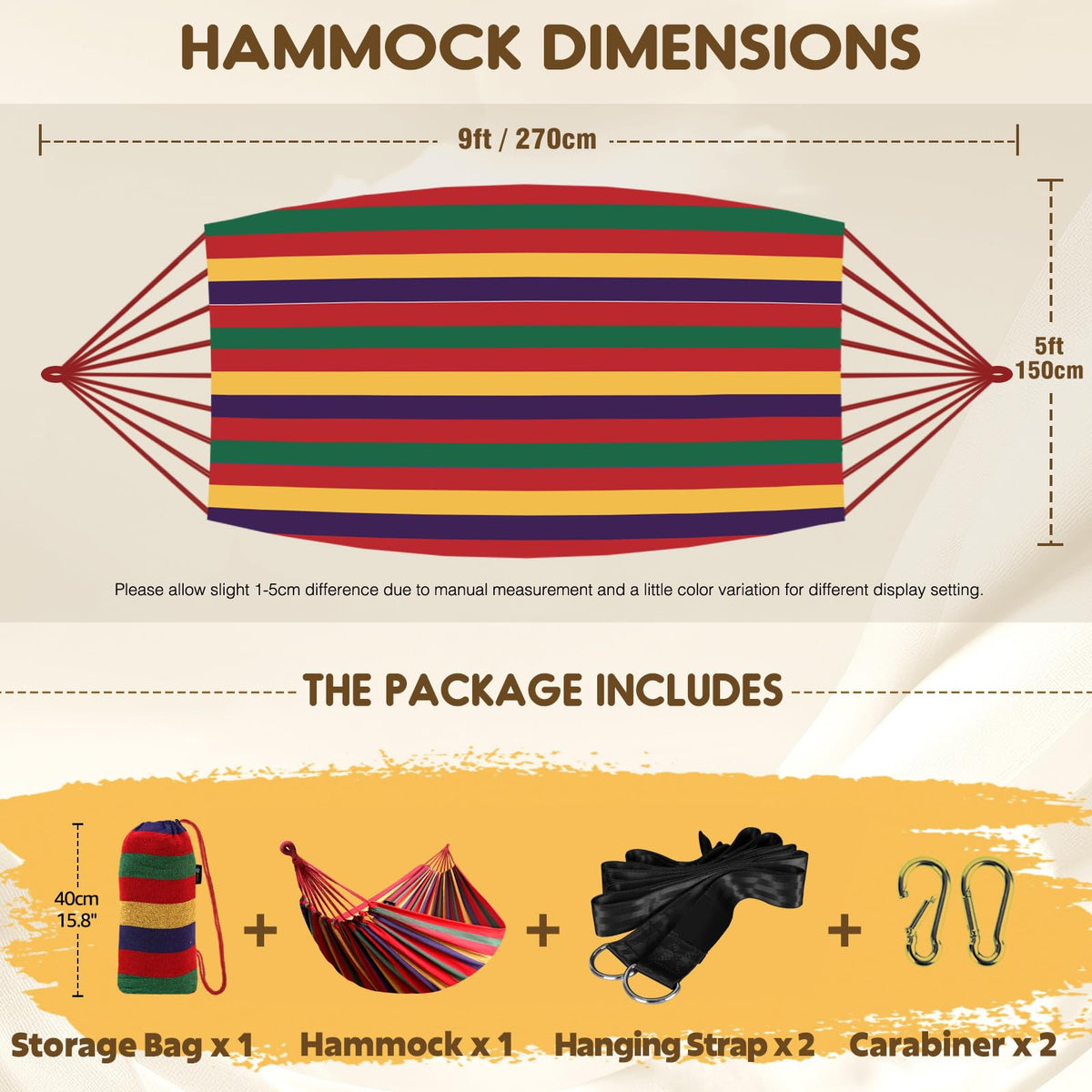 ANYOO hammock with tree-friendly straps in close-up for damage-free hanging.