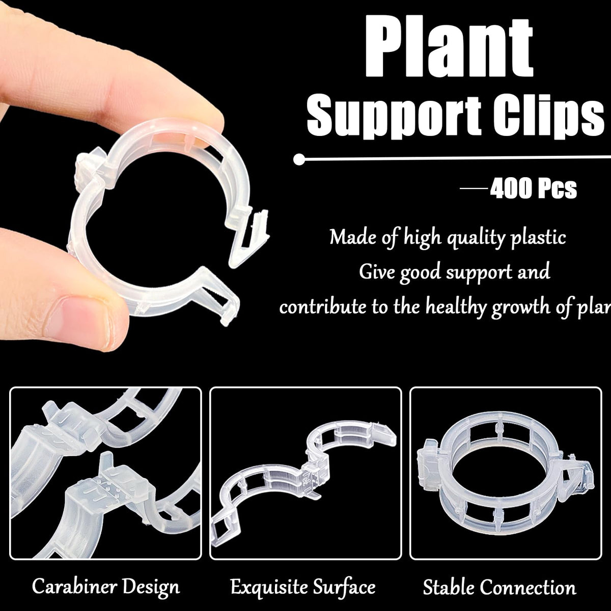 Anyumocz 1-inch inner diameter clips provide easy attachment for climbing plants.