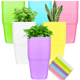 Anyumocz square pots 42pcs multi-color set for versatile indoor gardening