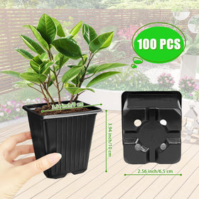 Anyumocz black square nursery pot is reusable for long-lasting garden starters.