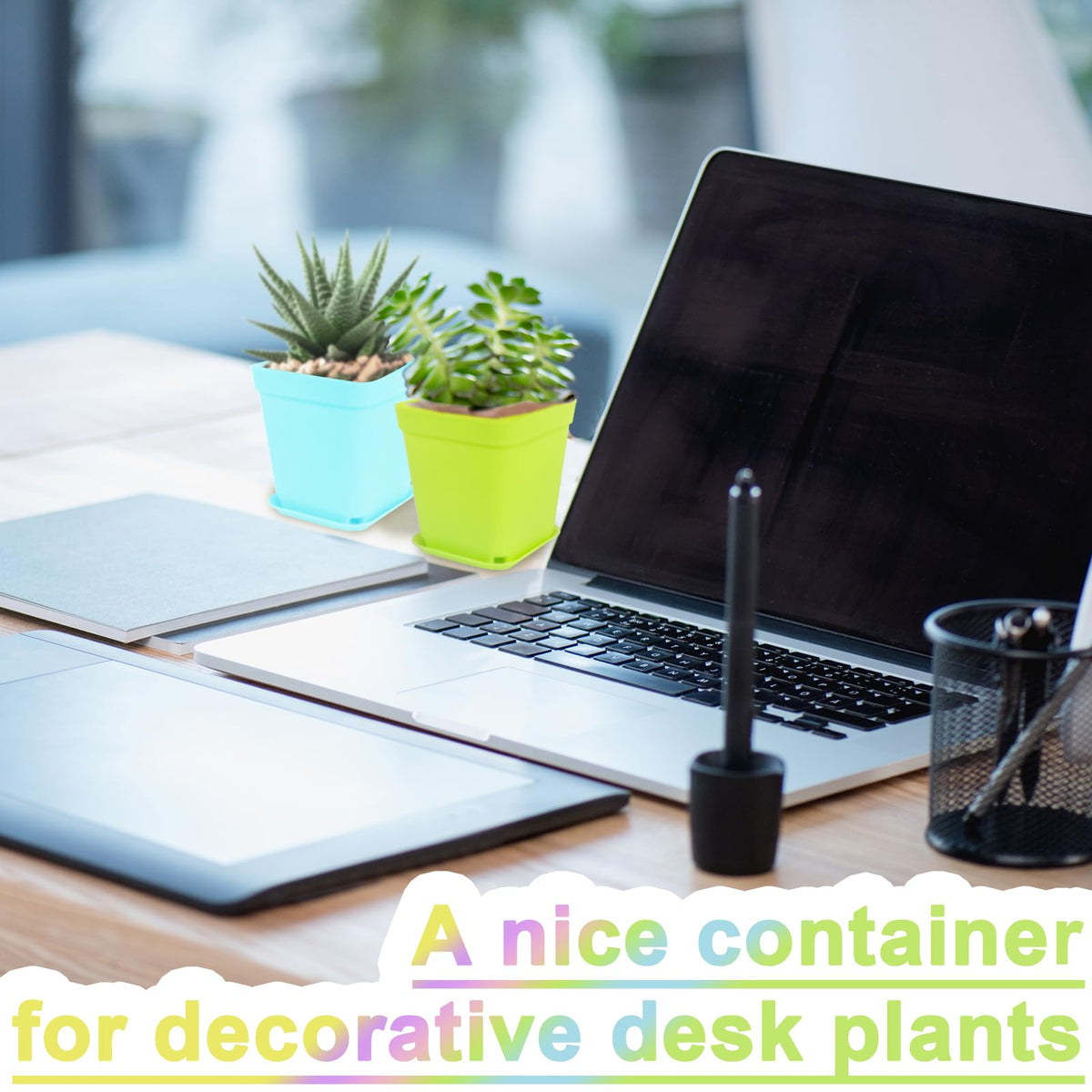 Anyumocz office balcony garden setup adds color and organization.
