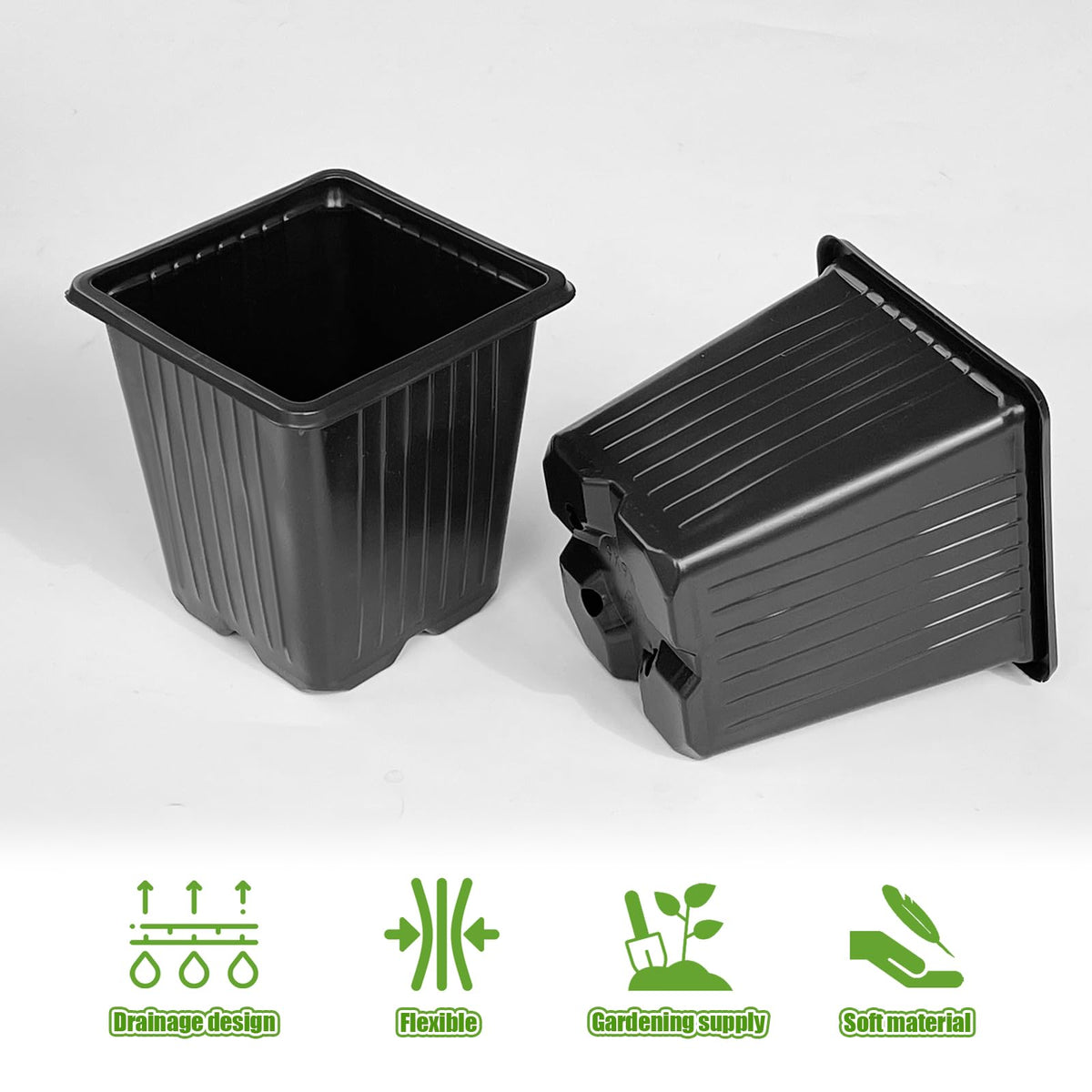 Anyumocz transplant pot in a square design simplifies plant relocation.