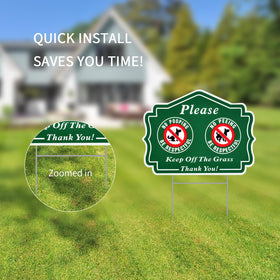 ANZEKE 12.6in x 9.5in sign fits lawns.