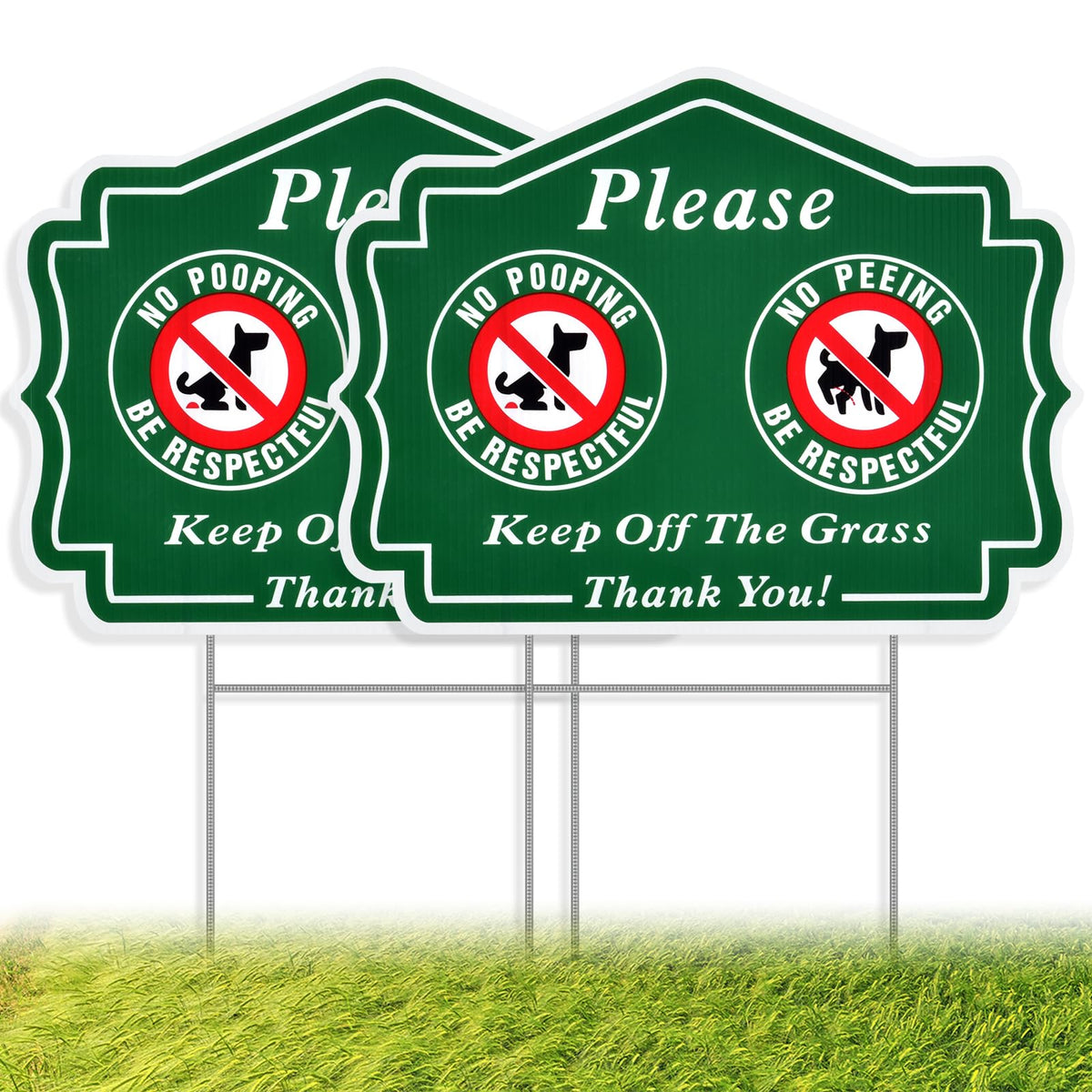 ANZEKE No-Peeing Sign for outdoor yards with clear visibility.