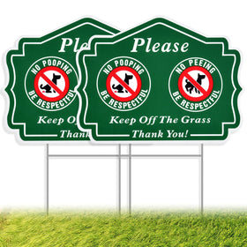 ANZEKE No-Peeing Sign for outdoor yards with clear visibility.