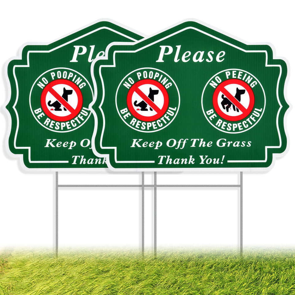 ANZEKE No-Peeing Sign for outdoor yards with clear visibility.