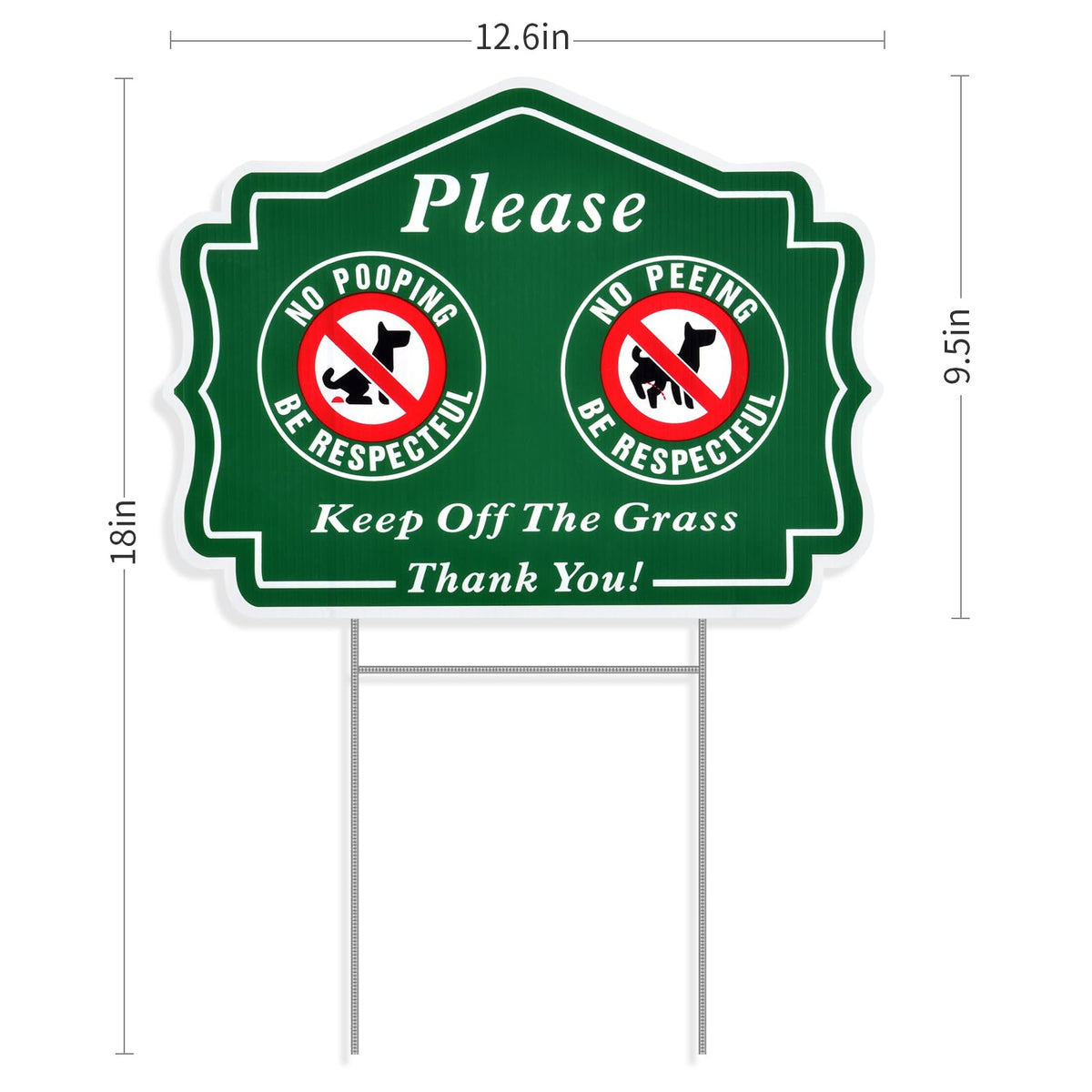 ANZEKE No-Pooping Sign double-sided for versatile yard use.
