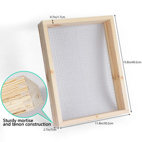 ANZHIRUOSU soil sifter with natural wood handle for garden prep.