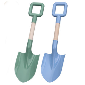 Anzmtosn beach shovel with wood handle, ideal for sand and garden play; durable for coastal fun.