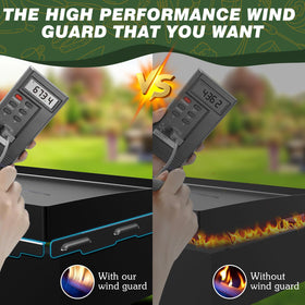 Aoanoko 36 back-guards in durable stainless steel for high heat.