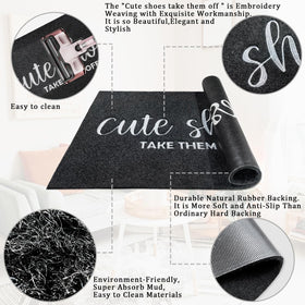 AOAOPQ non-slip-rubber-backed-doormat stays put in busy entryways.