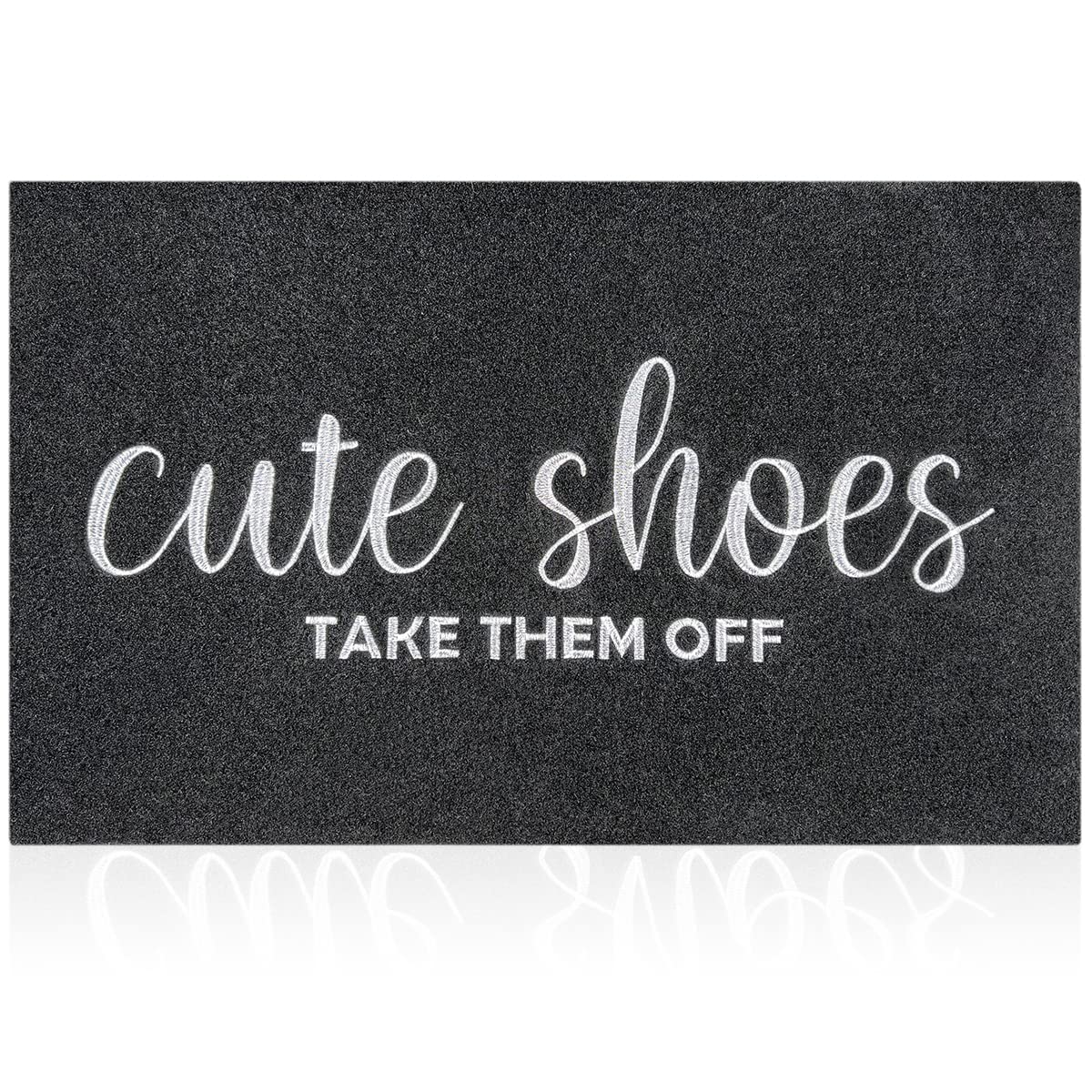 AOAOPQ welcome mat embroidery front door traps dirt and welcomes guests.