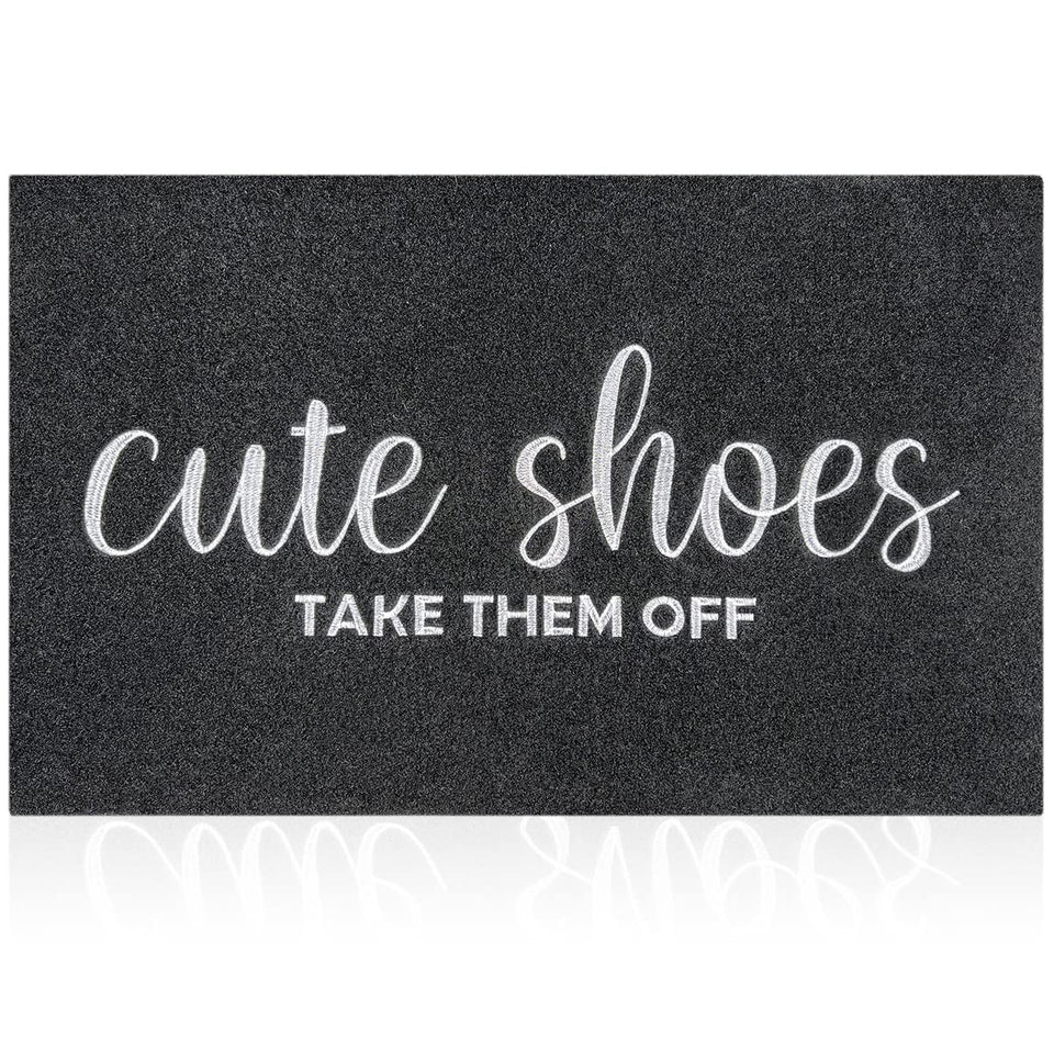 AOAOPQ welcome mat embroidery front door traps dirt and welcomes guests.