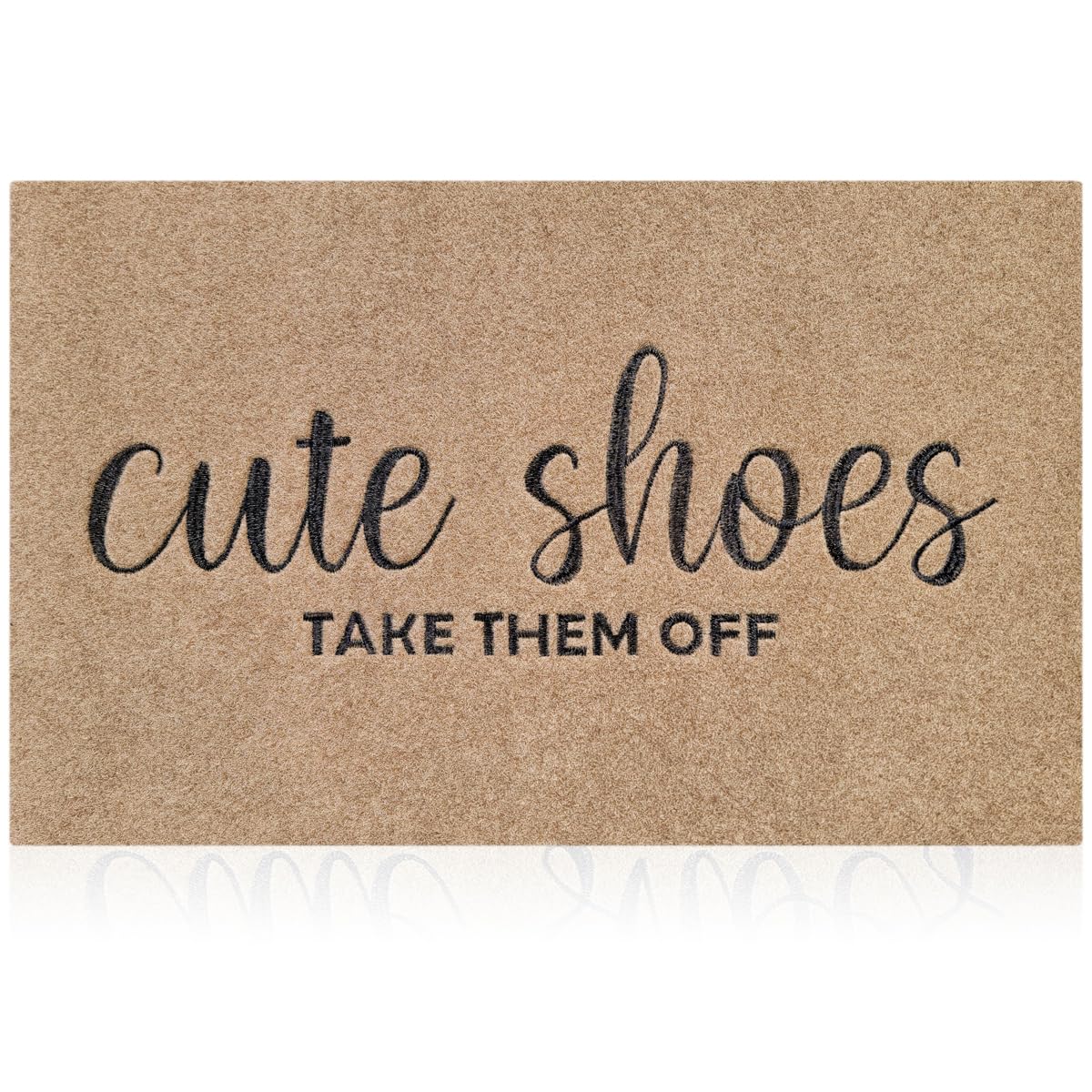 AOAOPQ welcome mat front door embroidery greets guests and traps dirt.