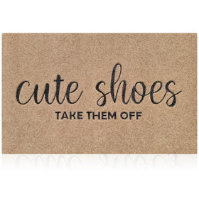 AOAOPQ welcome mat front door embroidery greets guests and traps dirt.