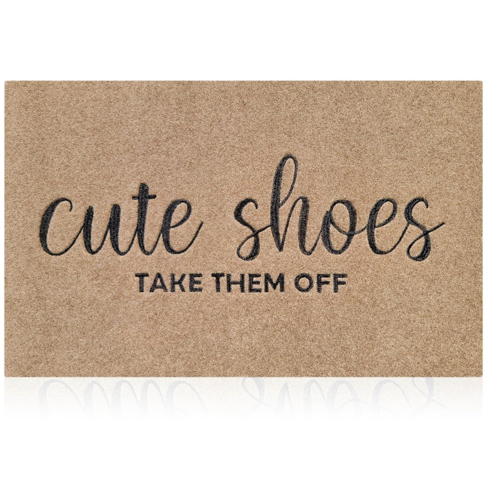 AOAOPQ welcome mat front door embroidery greets guests and traps dirt.
