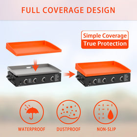 AOBHI cover shielding griddle from dust and leaves during outdoor use