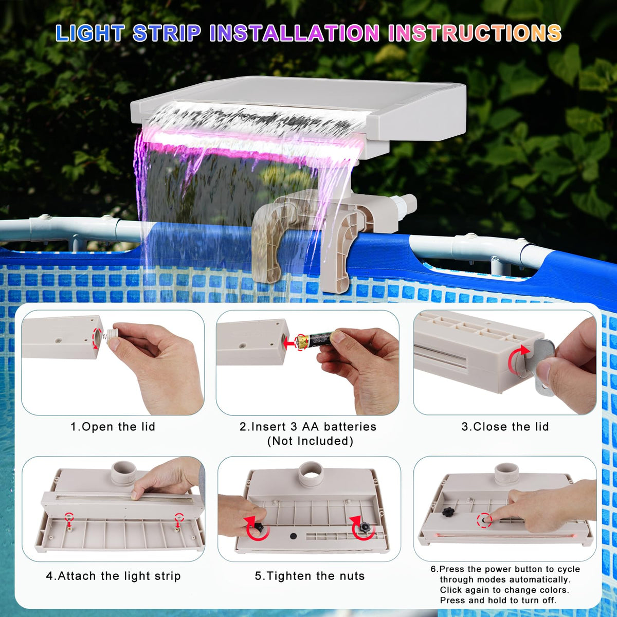 Aobiono easy installation guide highlights quick setup without tools.