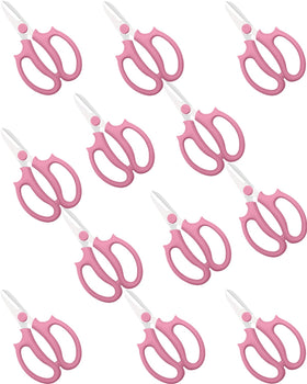 AOBYMIN pink flower scissors with thickened steel blade for precise cuts