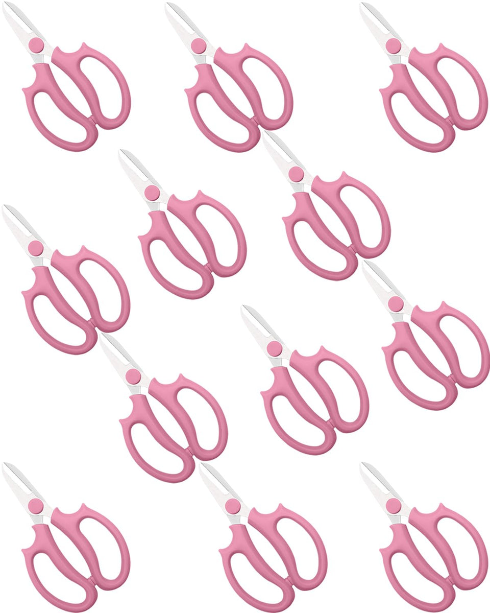 AOBYMIN pink flower scissors with thickened steel blade for precise cuts