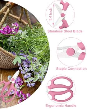 AOBYMIN pink-handled flower snips ideal for delicate pruning