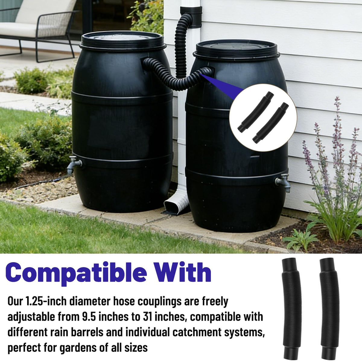 Aocies 1.25-inch fittings are adjustable for different barrel setups and yard sizes.