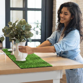 Aodaer pet- and kid-friendly grass mats suitable for cozy corners.