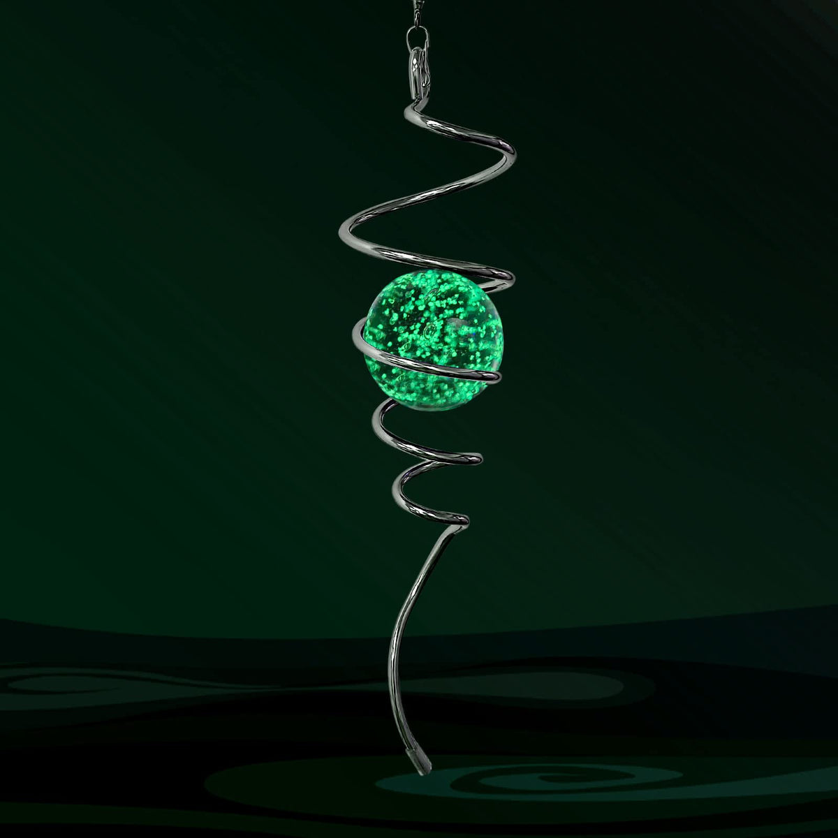 Aoedelyart glow-in-the-dark wind spinner tail glows outdoors at night