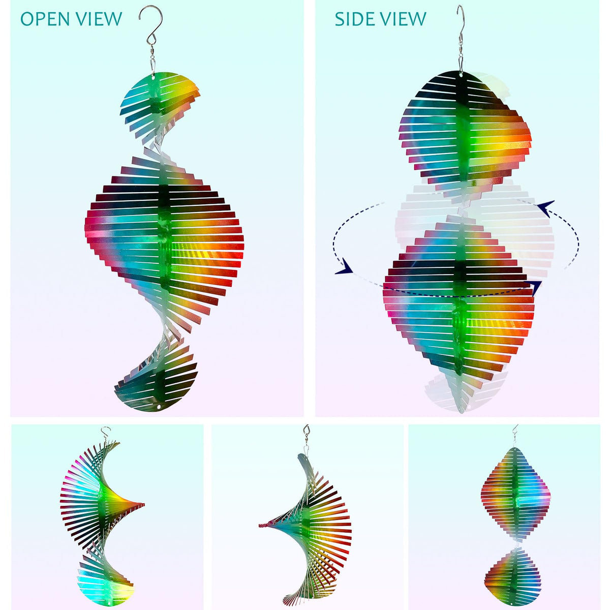 Aoedelyart swivel hook assembly included with wind spinner.