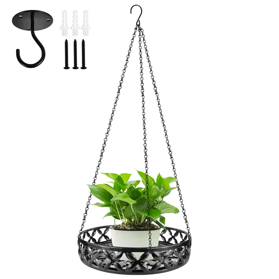 AOEIWUUP plant hanger metal black, ideal for stylish indoor or outdoor display.