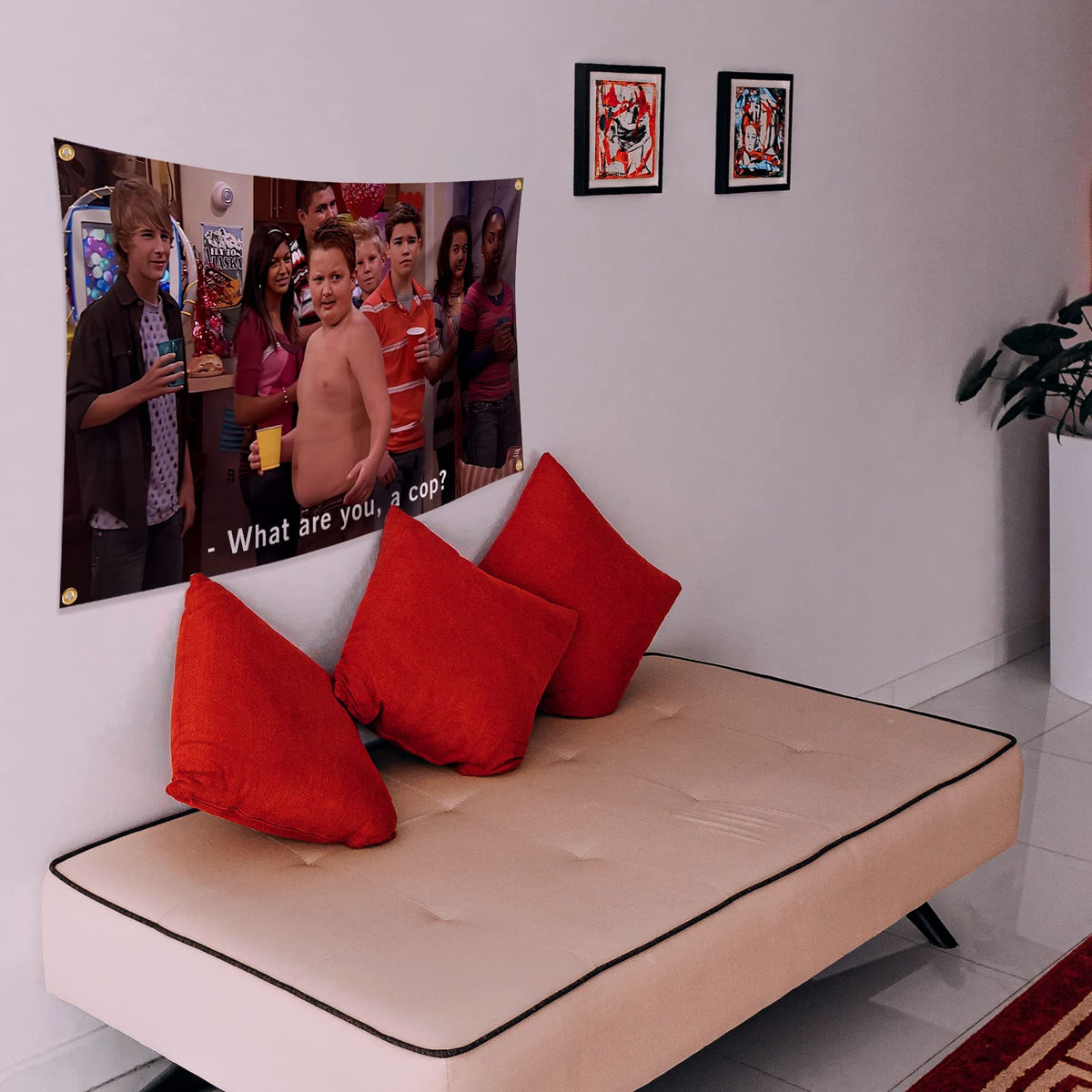 AOFDLAT Party wall tapestry featuring Gibby for events