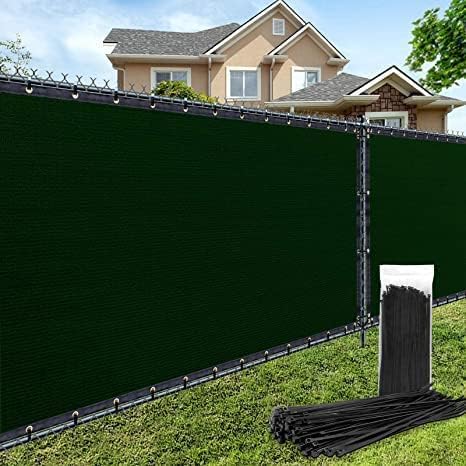 AofeiGa privacy screen 6ft x 50ft blocks view while allowing light and airflow.