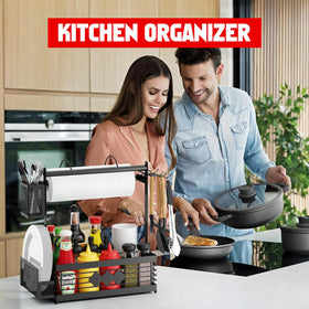 Aofmee Grill Caddy detachable plate and cutlery holders streamline setup.