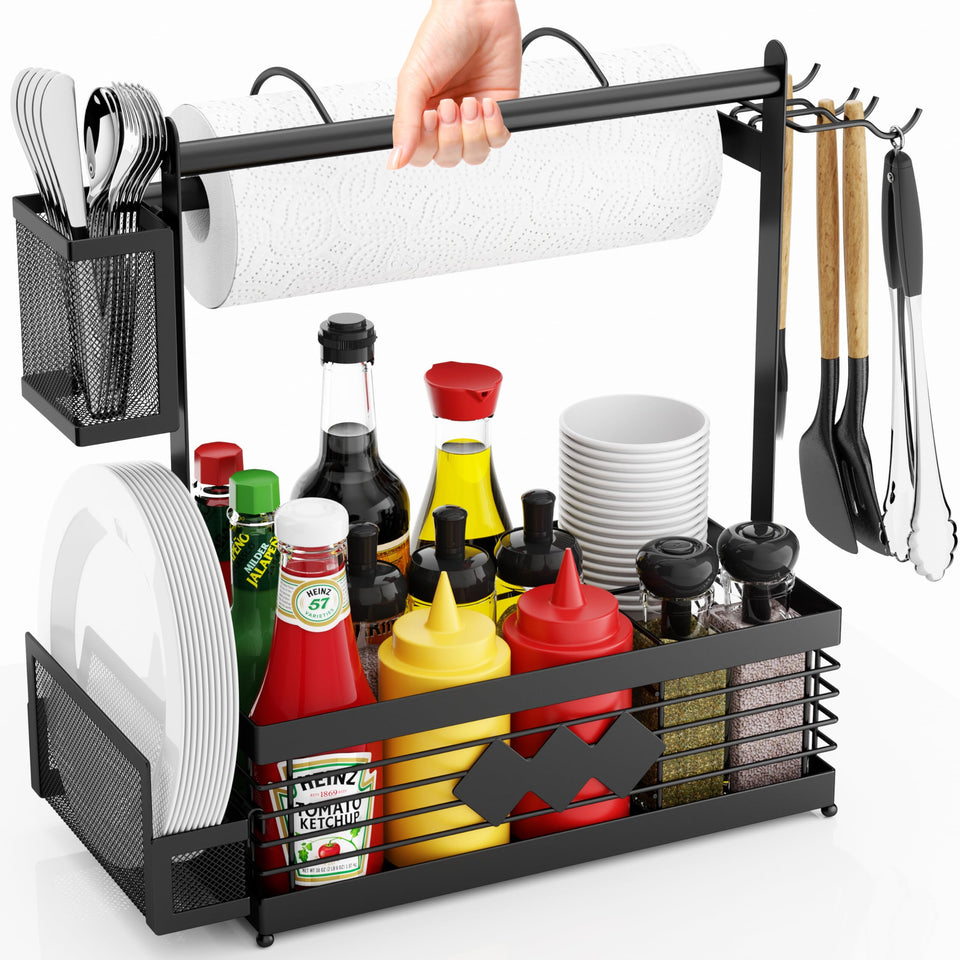 Aofmee Grill Caddy wind-towel holder keeps towels secure during windy cooks.