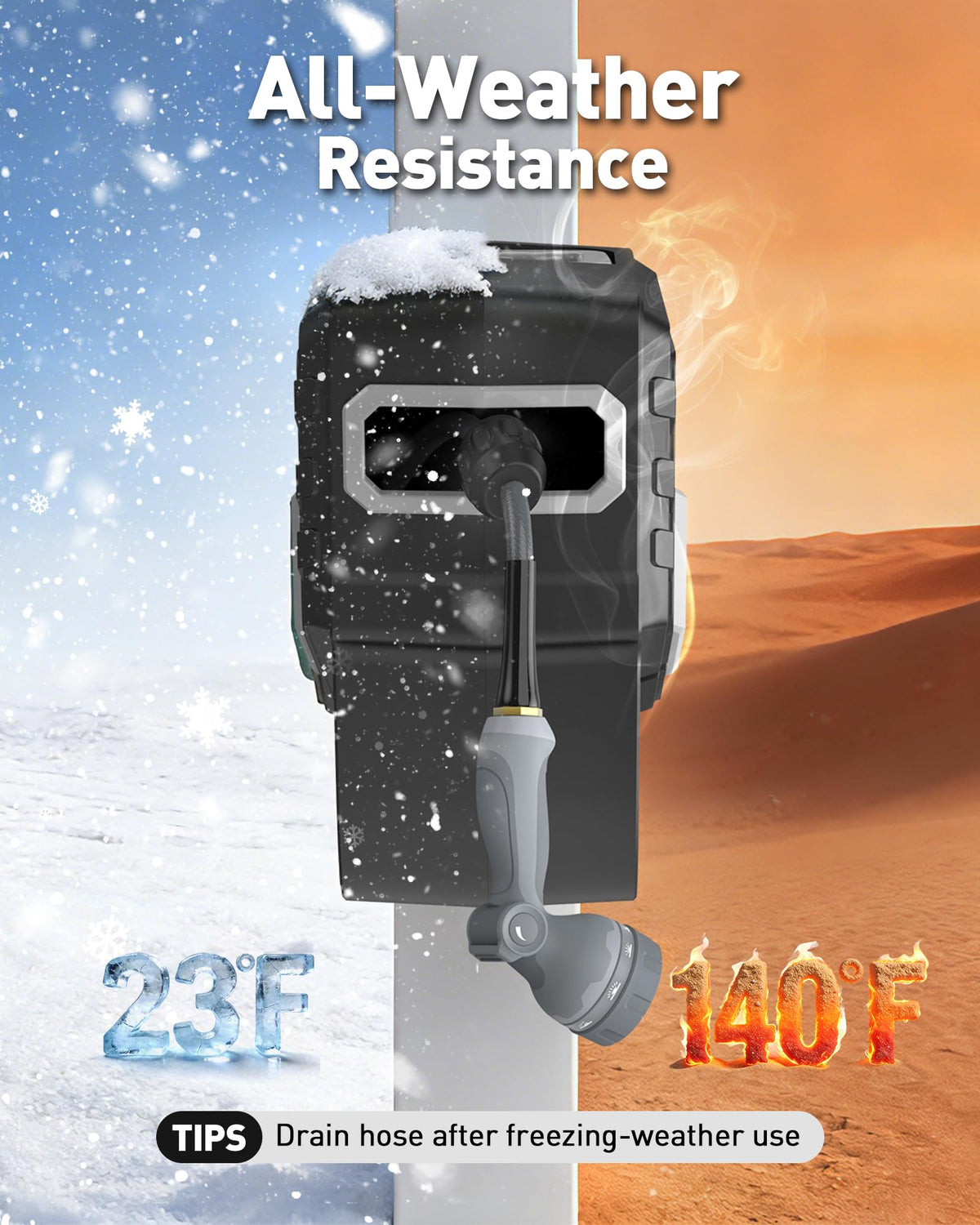 AOGOW high-flow 8mm outlet speeds watering and rinsing tasks.