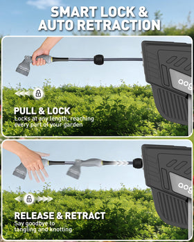 AOGOW retractable hose reel features slow auto-rewind to reduce tangles.