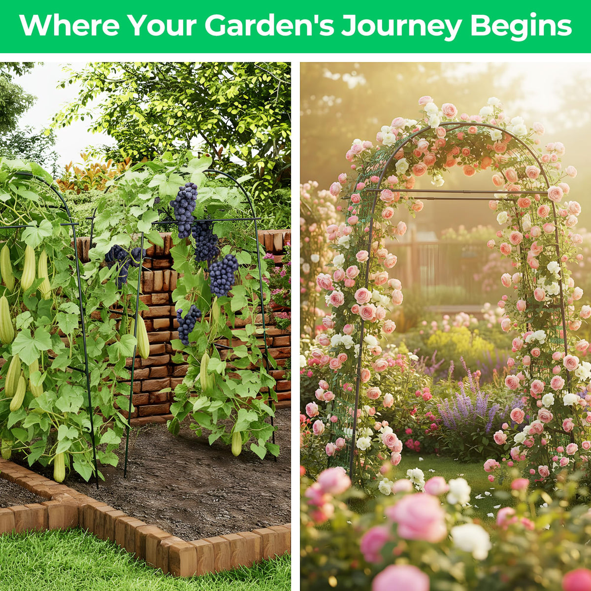 Aohanoi garden arch trellis easy-to-assemble design simplifies setup.